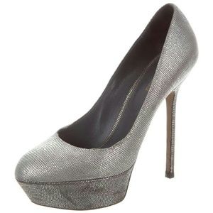Sergio Rossi Metallic Silver Silver-tone Pumps